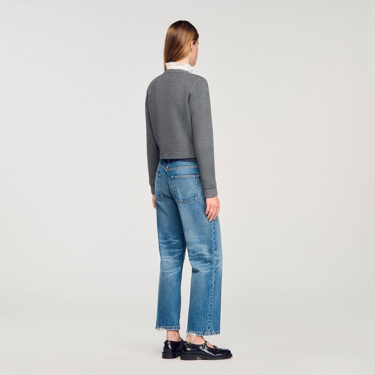 Sandro Cardigan with detachable ruffle collar