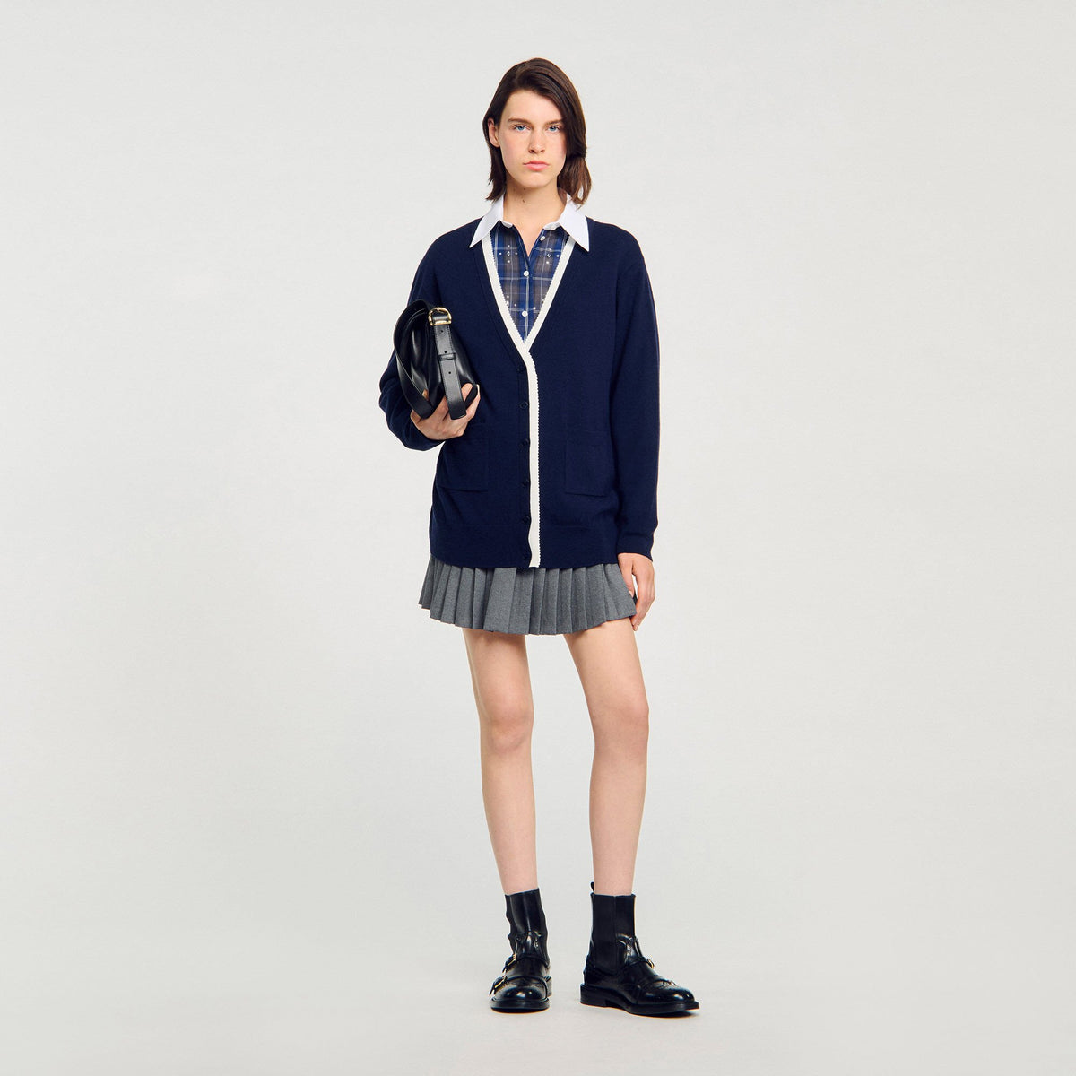 Sandro Long two-tone cardigan