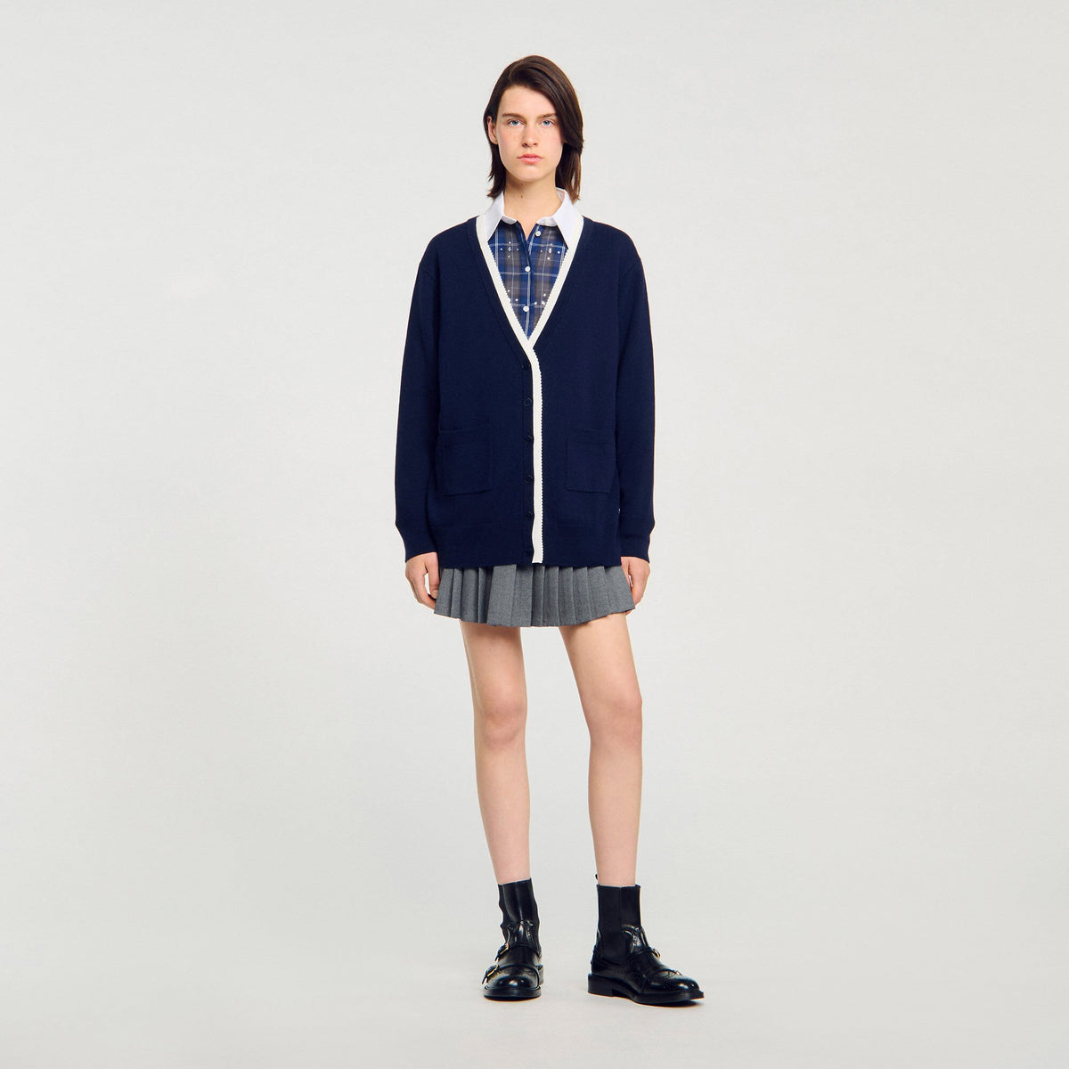 Sandro Long two-tone cardigan