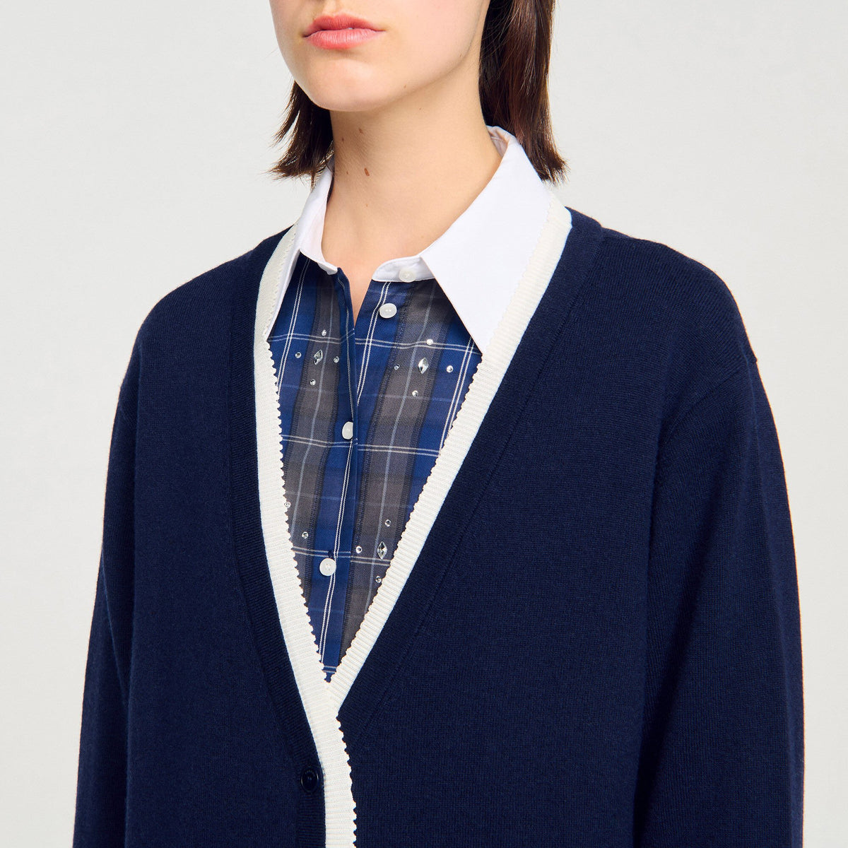 Sandro Long two-tone cardigan