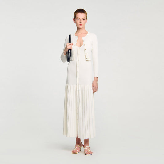 Sandro Cropped rib knit cardigan