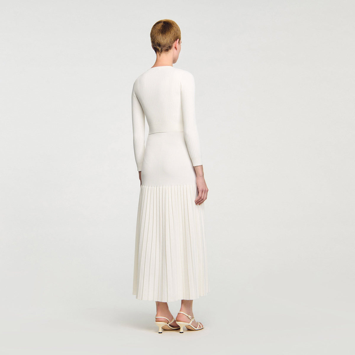 Sandro Cropped rib knit cardigan