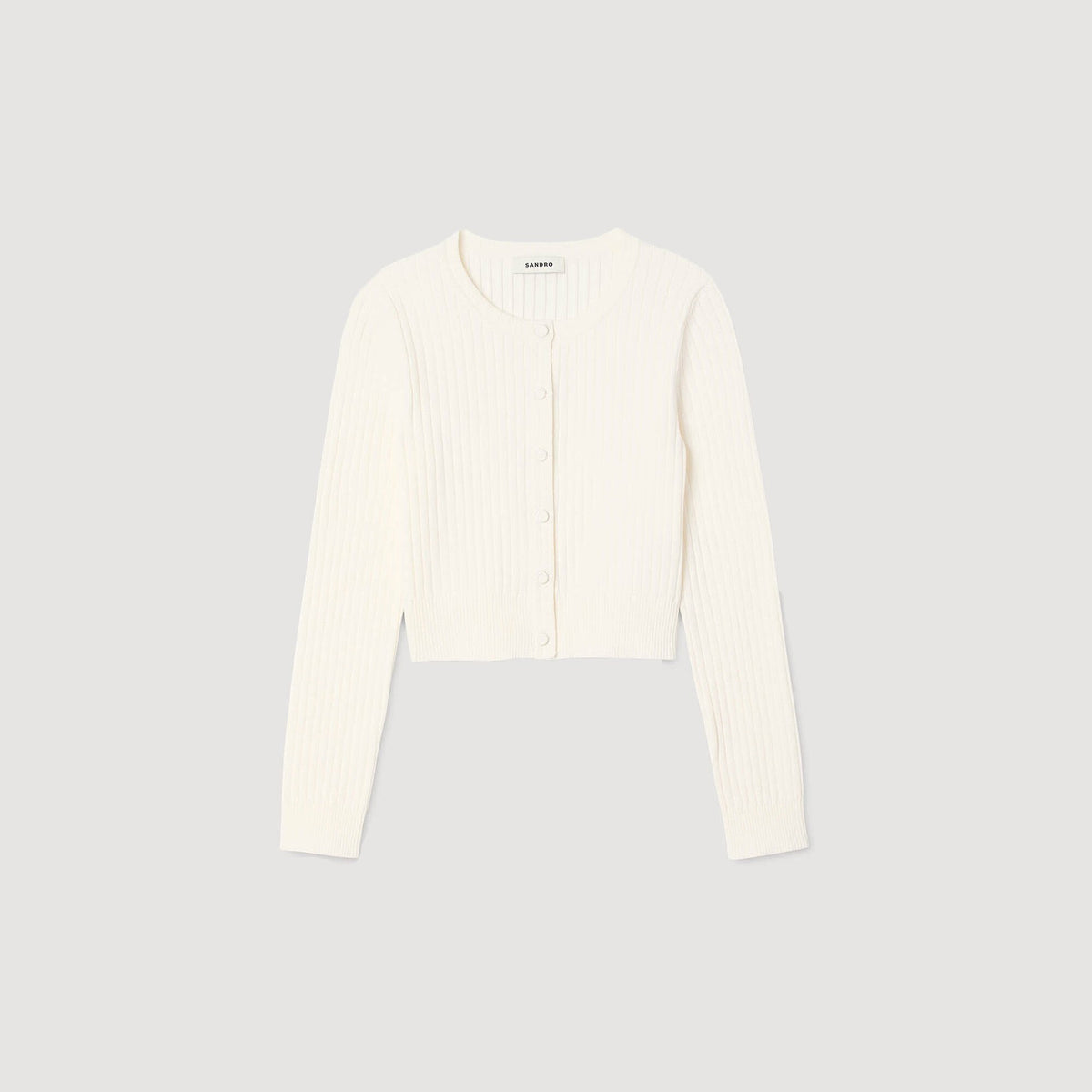 Sandro Cropped rib knit cardigan
