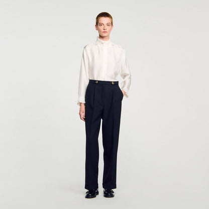 Sandro Silk shirt with gathered collar