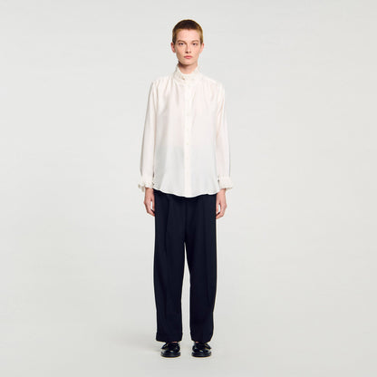 Sandro Silk shirt with gathered collar