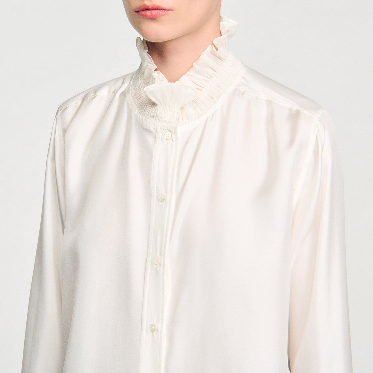 Sandro Silk shirt with gathered collar