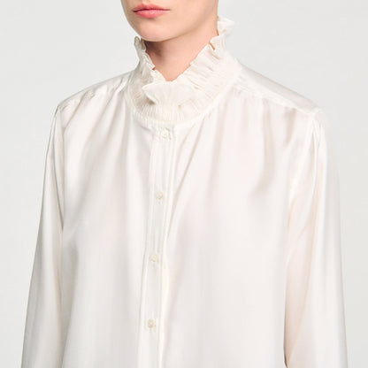 Sandro Silk shirt with gathered collar