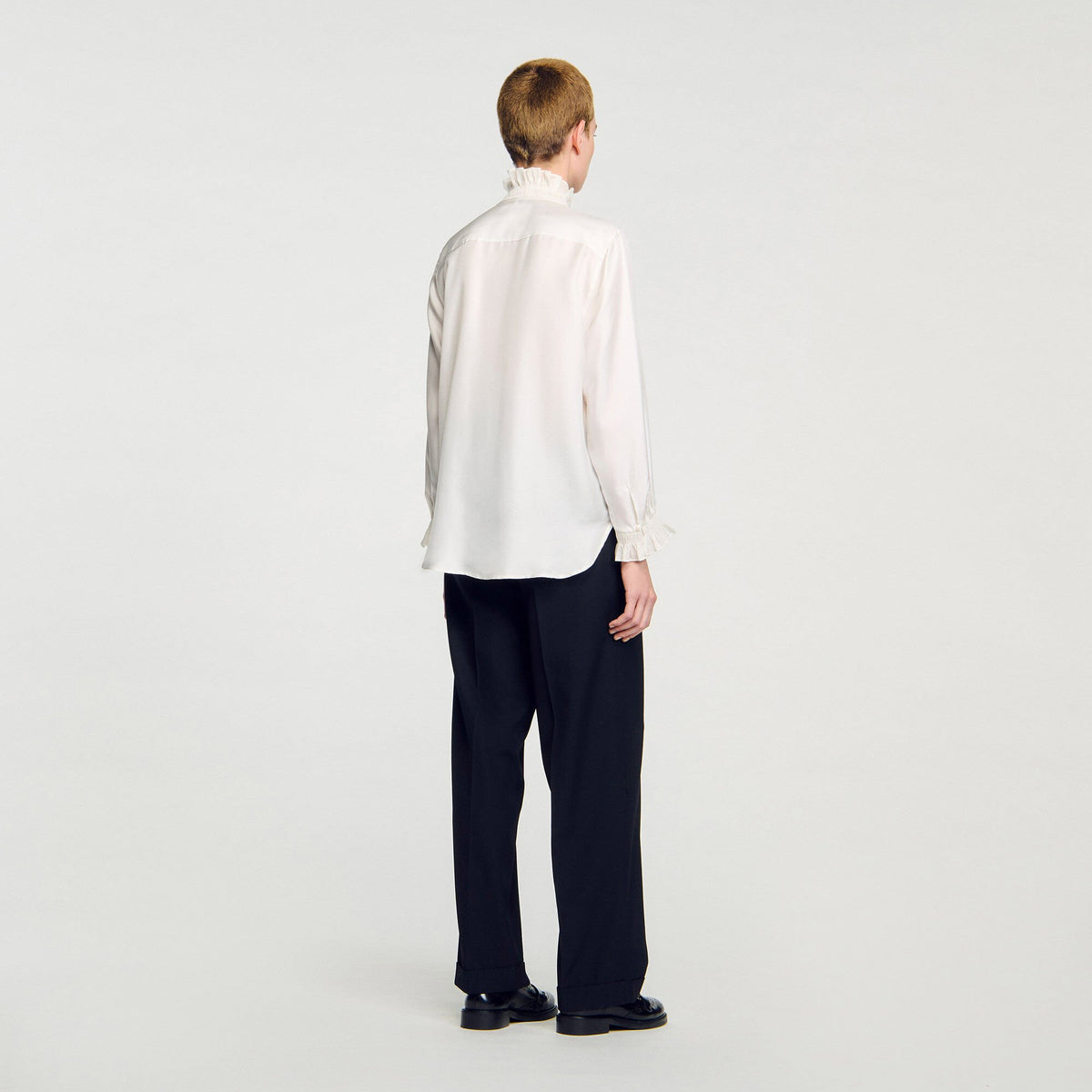 Sandro Silk shirt with gathered collar