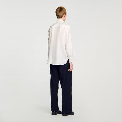 Sandro Silk shirt with gathered collar