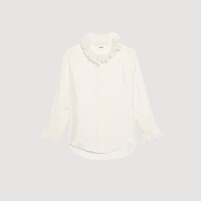 Sandro Silk shirt with gathered collar