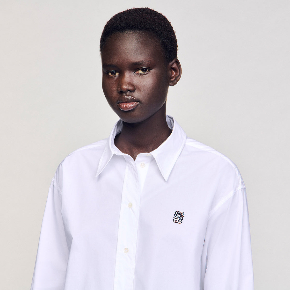 Sandro Cropped poplin shirt