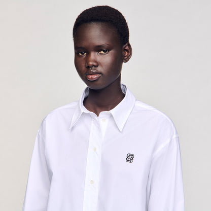 Sandro Cropped poplin shirt