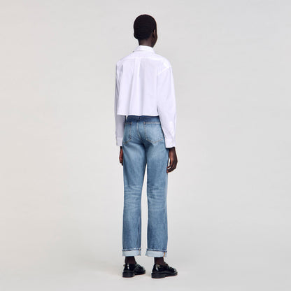 Sandro Cropped poplin shirt