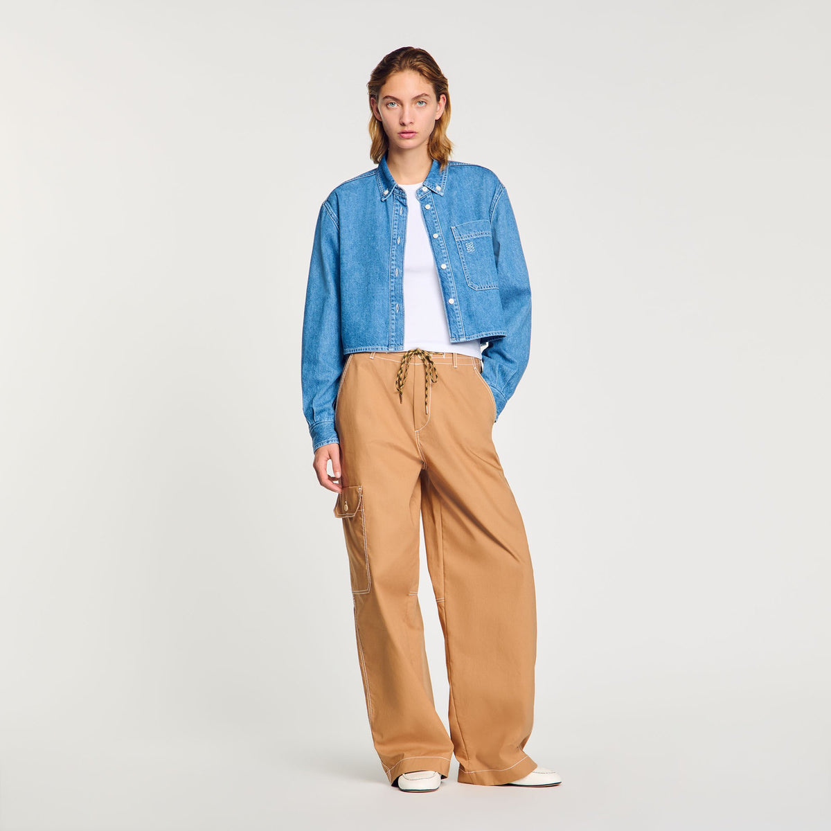 Sandro Denim cropped shirt