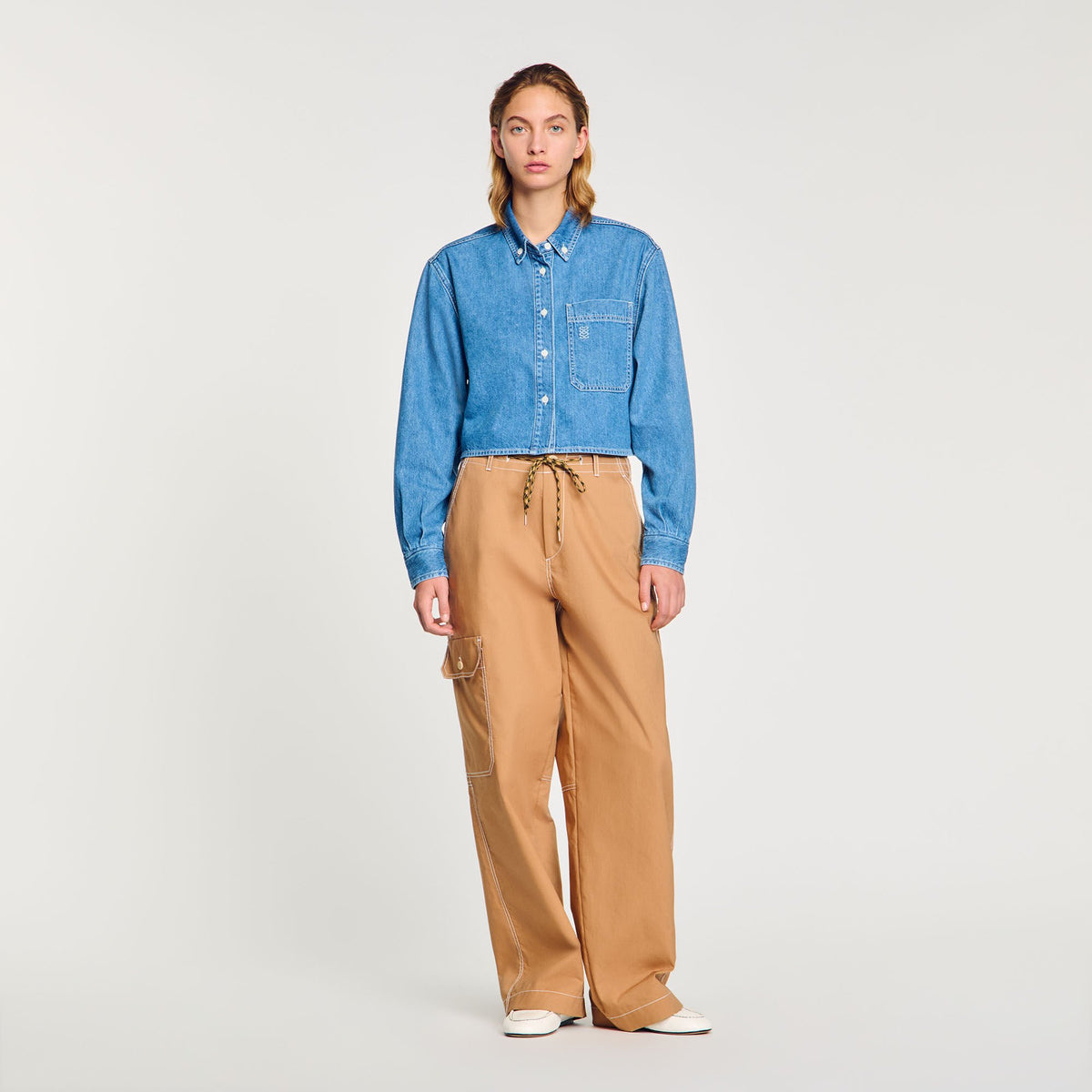 Sandro Denim cropped shirt