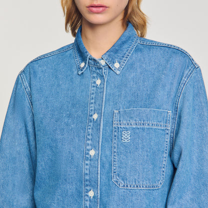 Sandro Denim cropped shirt