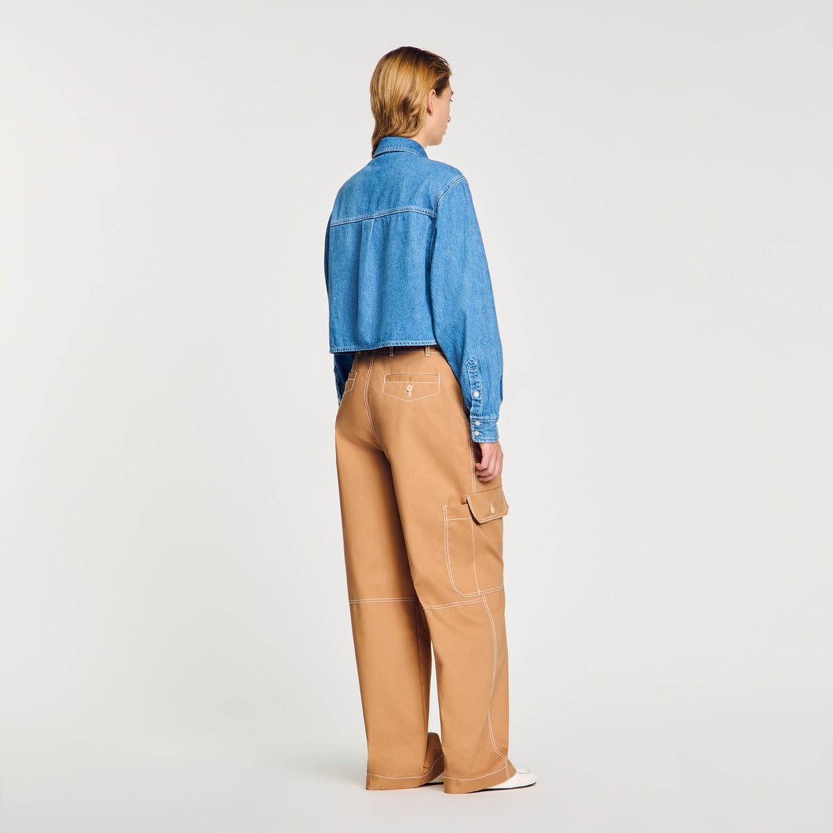 Sandro Denim cropped shirt