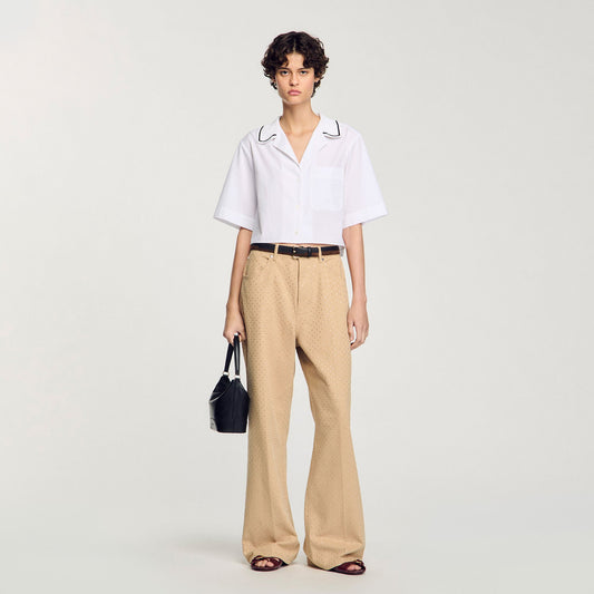 Sandro Crochet collar shirt