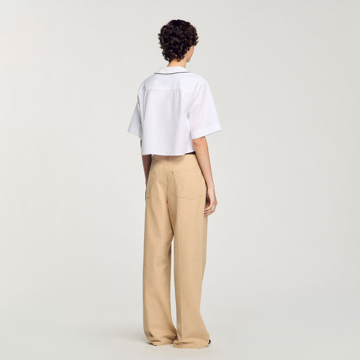 Sandro Crochet collar shirt