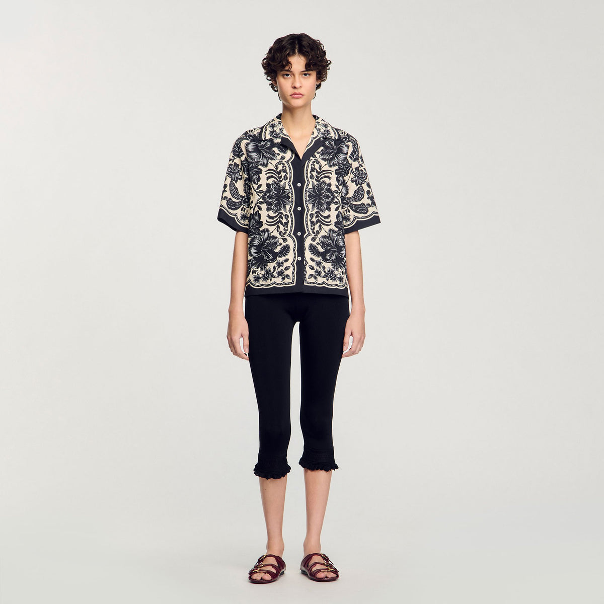 Sandro Floral motif shirt