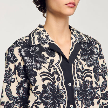 Sandro Floral motif shirt