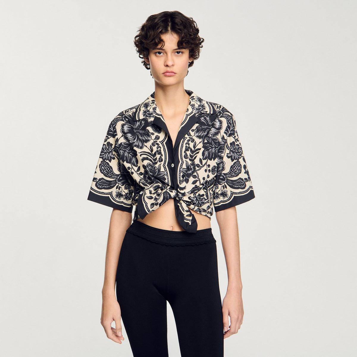 Sandro Floral motif shirt