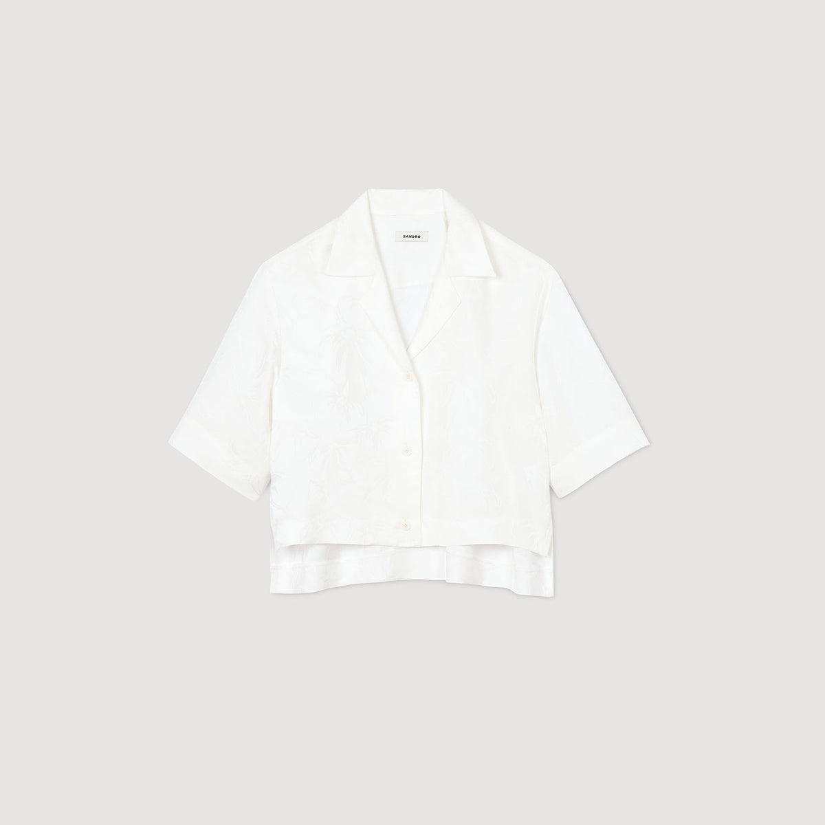 Sandro Cropped shirt with jacquard flowers
