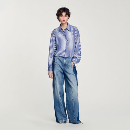 Sandro Beaded striped shirt