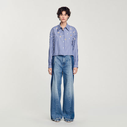 Sandro Beaded striped shirt