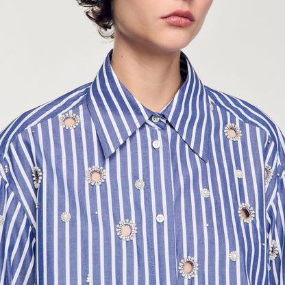 Sandro Beaded striped shirt