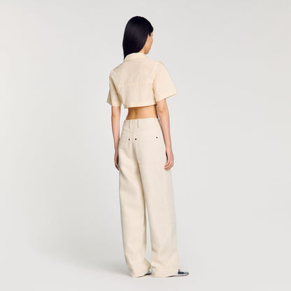 Sandro Cropped gathered shirt