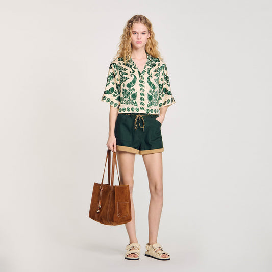 Sandro Floral motif shirt