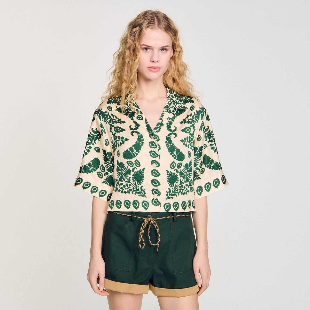 Sandro Floral motif shirt