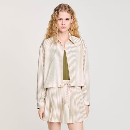 Sandro Striped rhinestone shirt