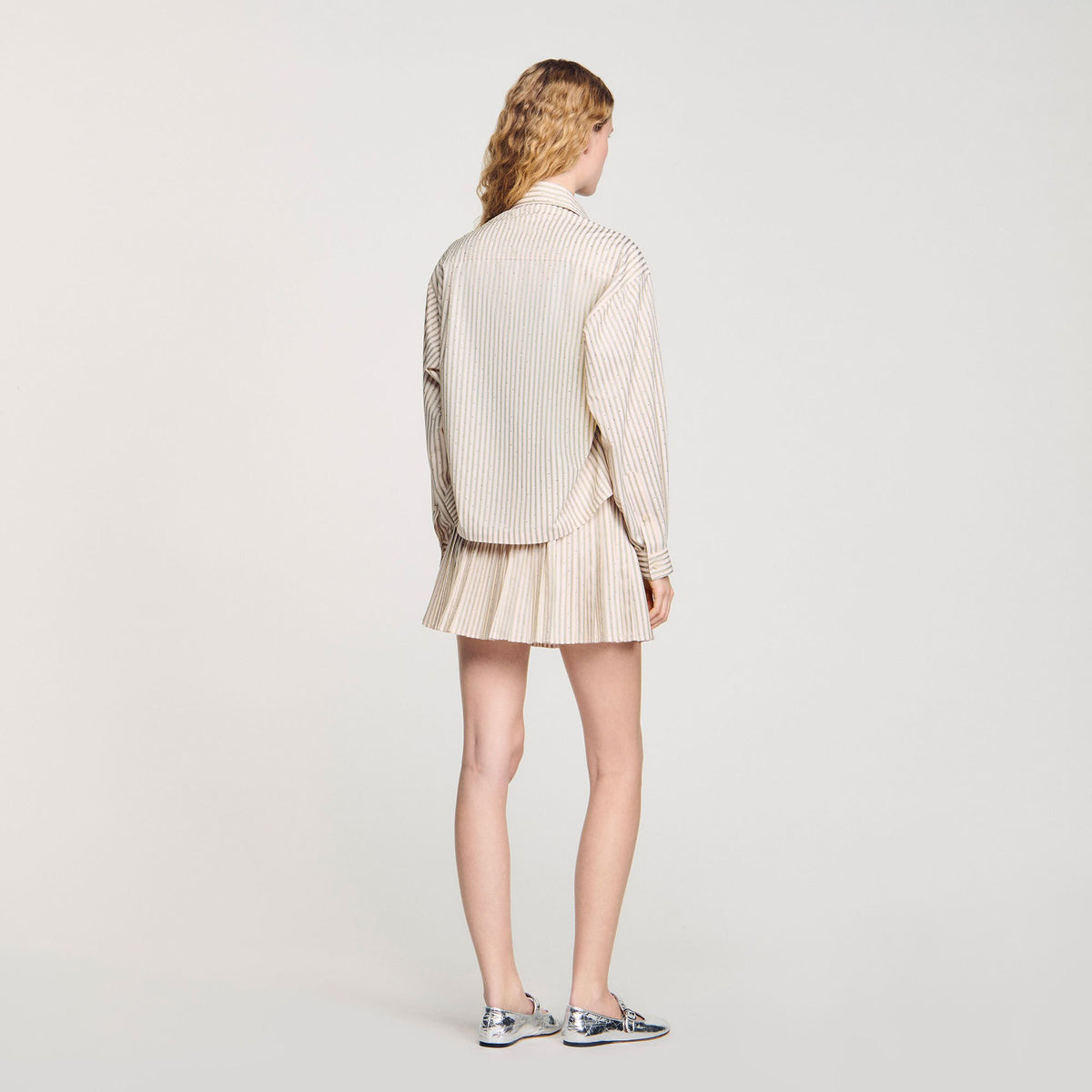 Sandro Striped rhinestone shirt