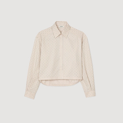 Sandro Striped rhinestone shirt