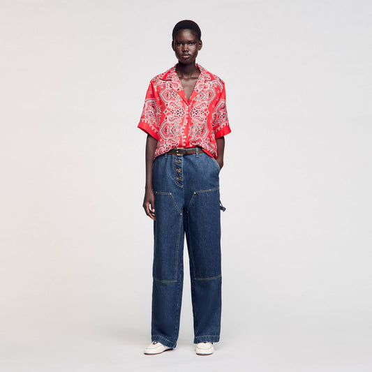 Sandro Bandana print silk shirt