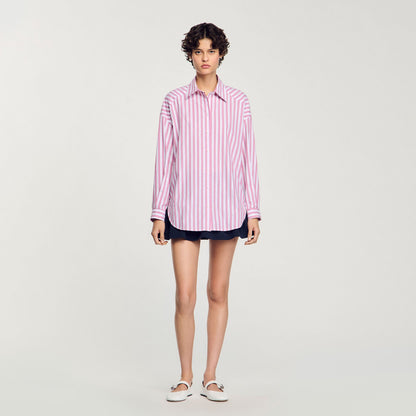Sandro Striped rhinestone shirt