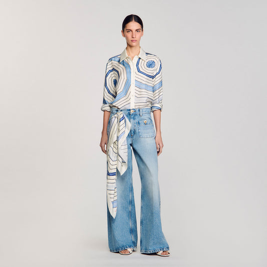 Sandro Spiral-motif long sleeve shirt
