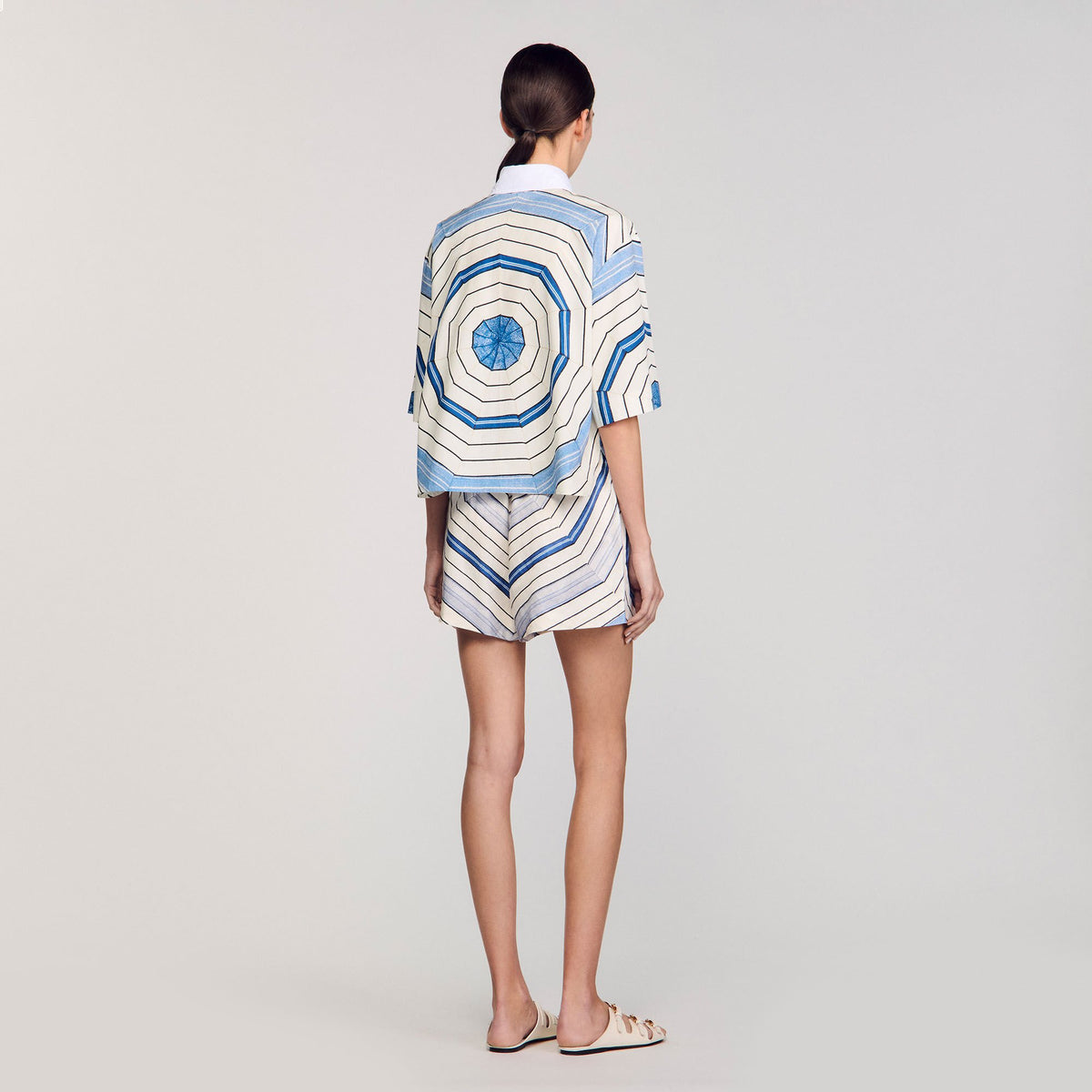 Sandro Spiral-motif silk shirt