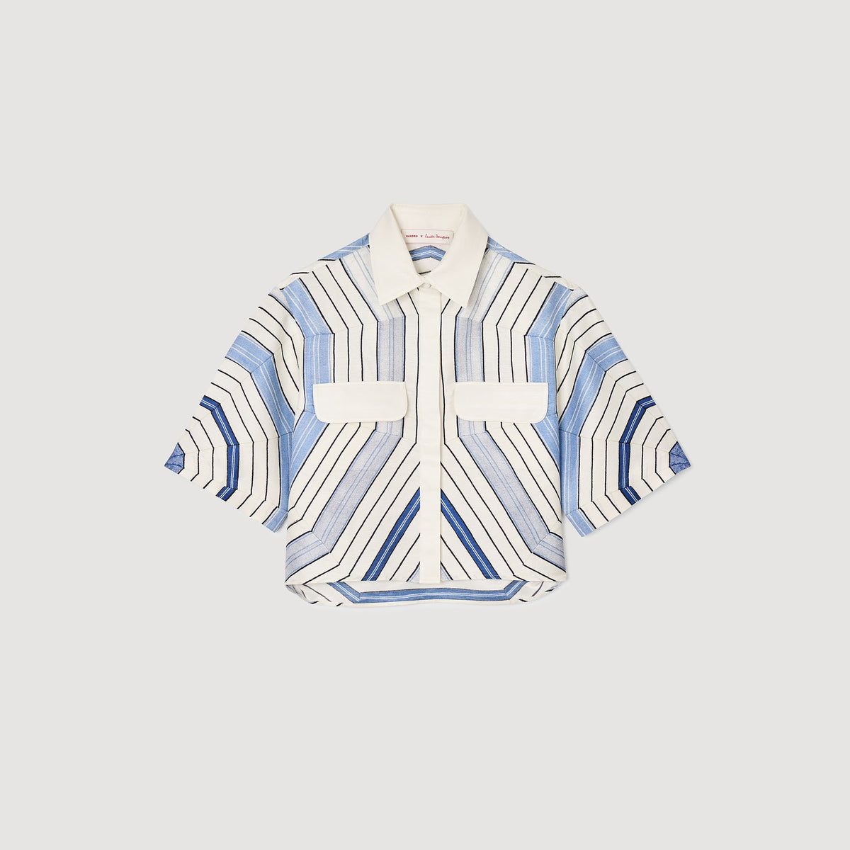 Sandro Spiral-motif silk shirt