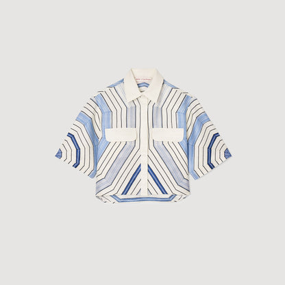 Sandro Spiral-motif silk shirt