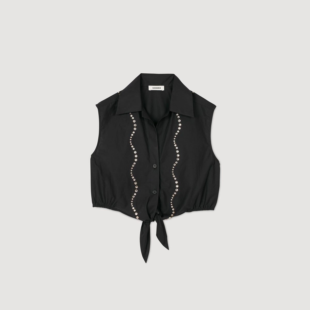 Sandro Rhinestone cropped shirt