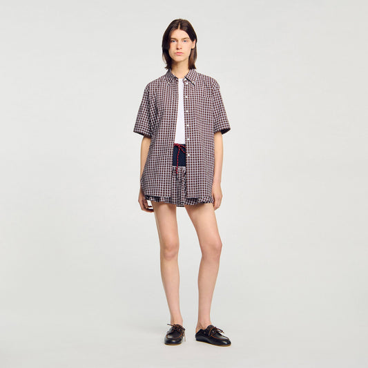 Sandro Oversized checkered shirt