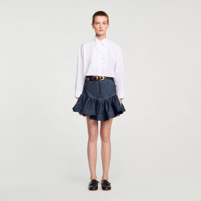 Sandro Cropped shirt with bow detail