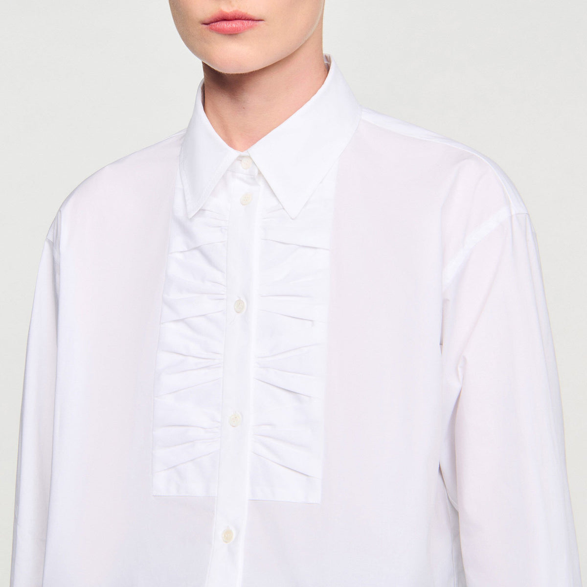 Sandro Cropped shirt with bow detail