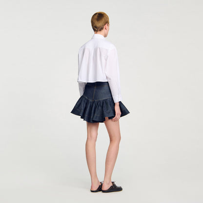 Sandro Cropped shirt with bow detail
