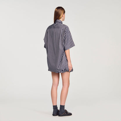 Sandro Oversized striped rhinestone shirt