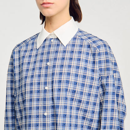 Sandro Rhinestone checkered shirt