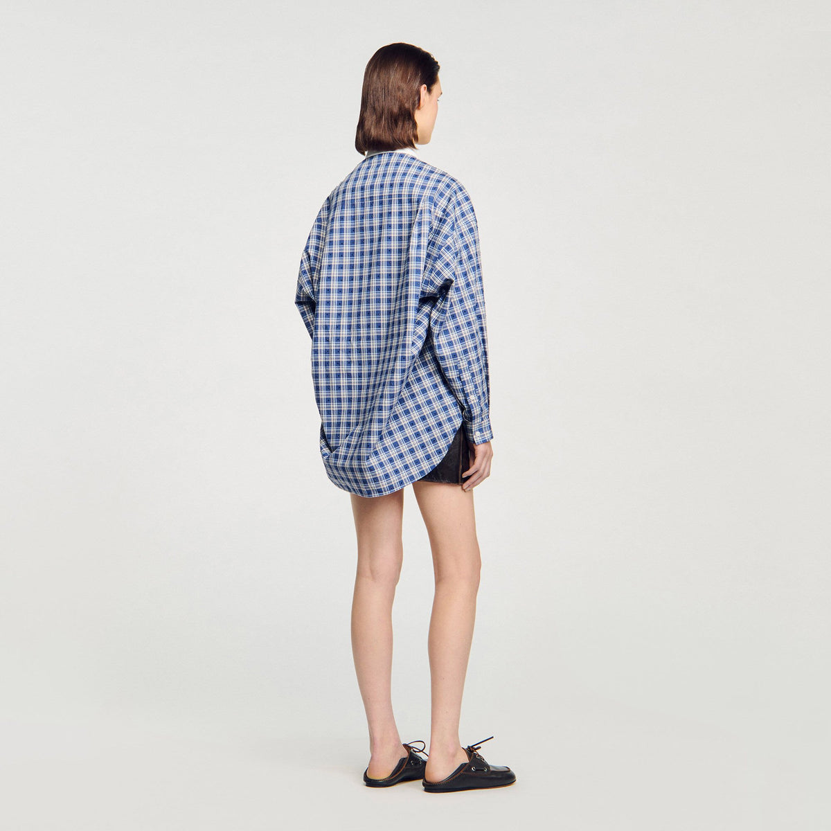 Sandro Rhinestone checkered shirt